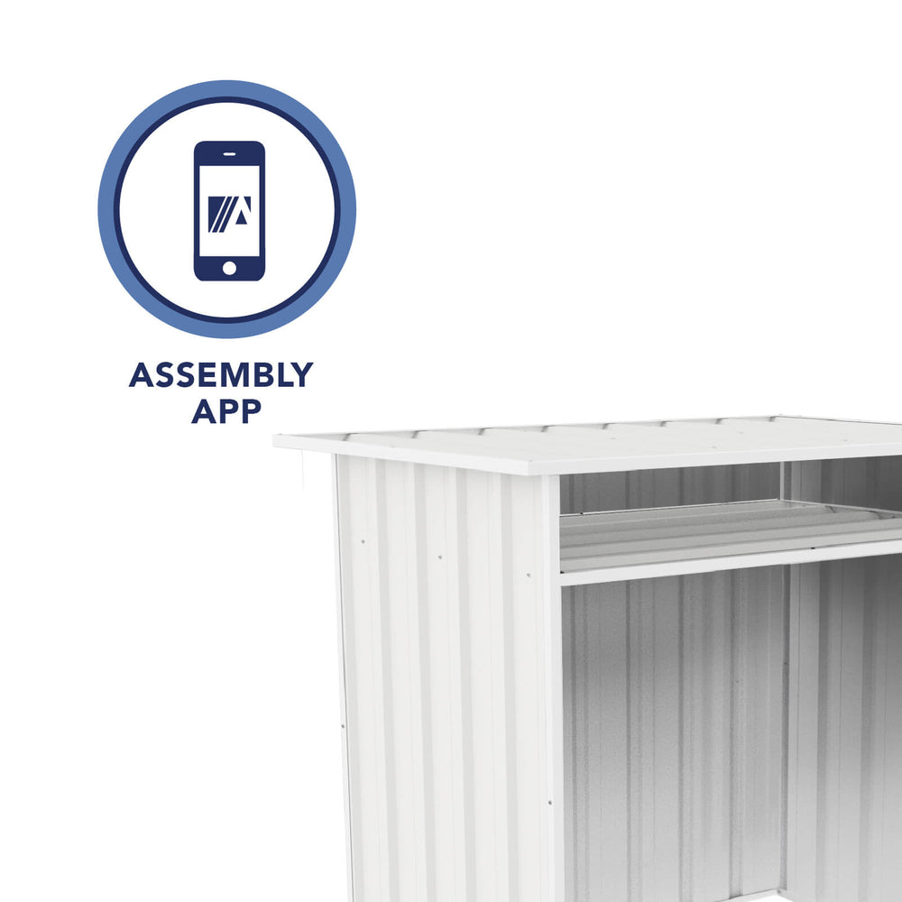 Absco AB1086 Wood Store 4 x 3 Ft Metal Storage Shed Galvanized Steel New