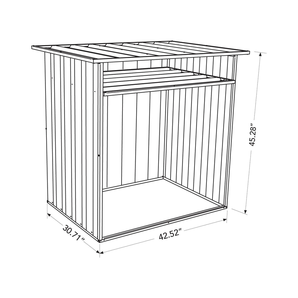 Absco AB1086 Wood Store 4 x 3 Ft Metal Storage Shed Galvanized Steel New
