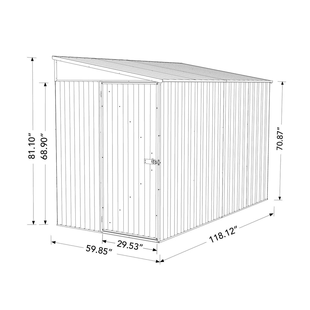Absco Durango Metal Bike Shed 5' x 10' Galvanized Steel New