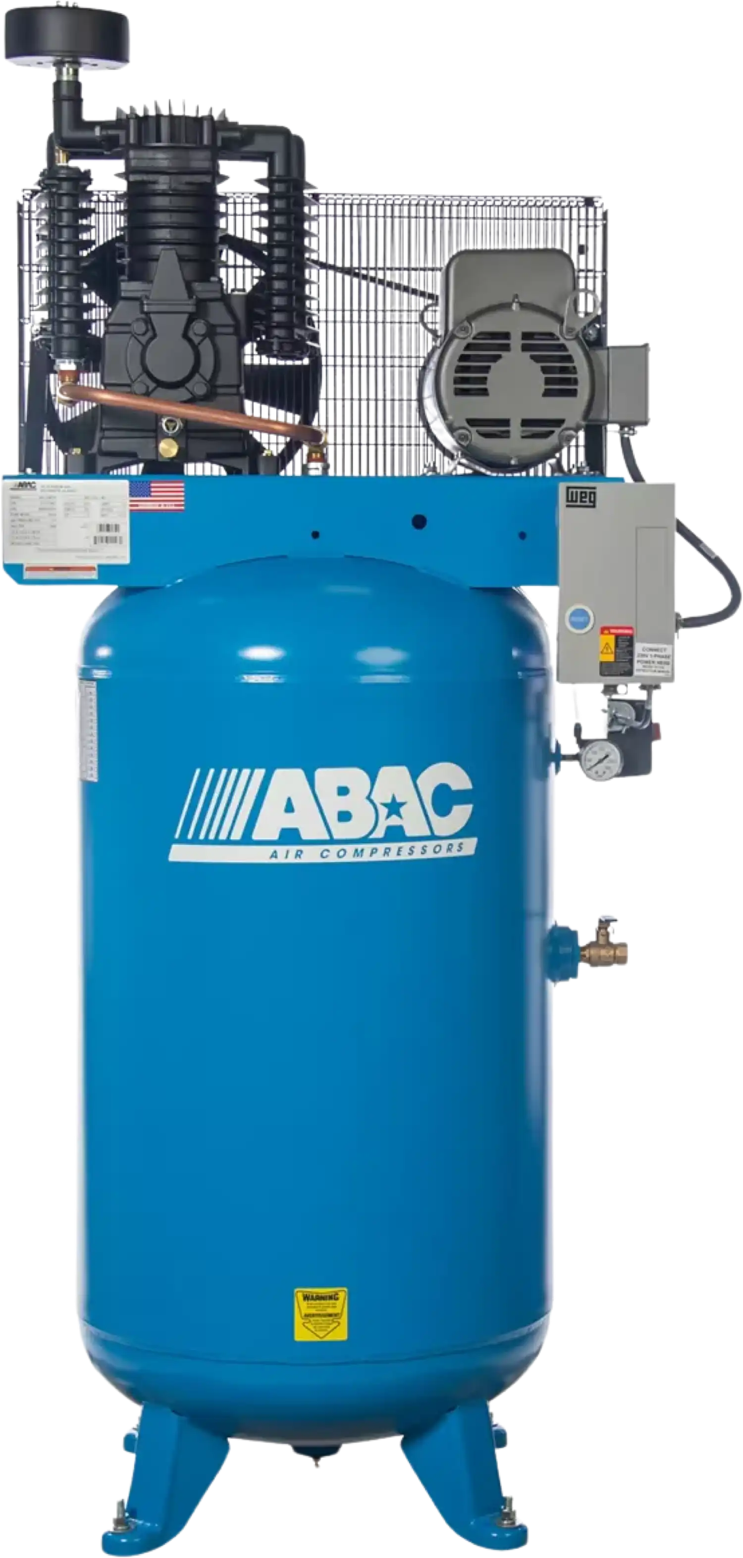 ABAC AB7-2180V Air Compressor 7.5HP 175PSI 80 Gallon Two-Stage Single Phase 230V New