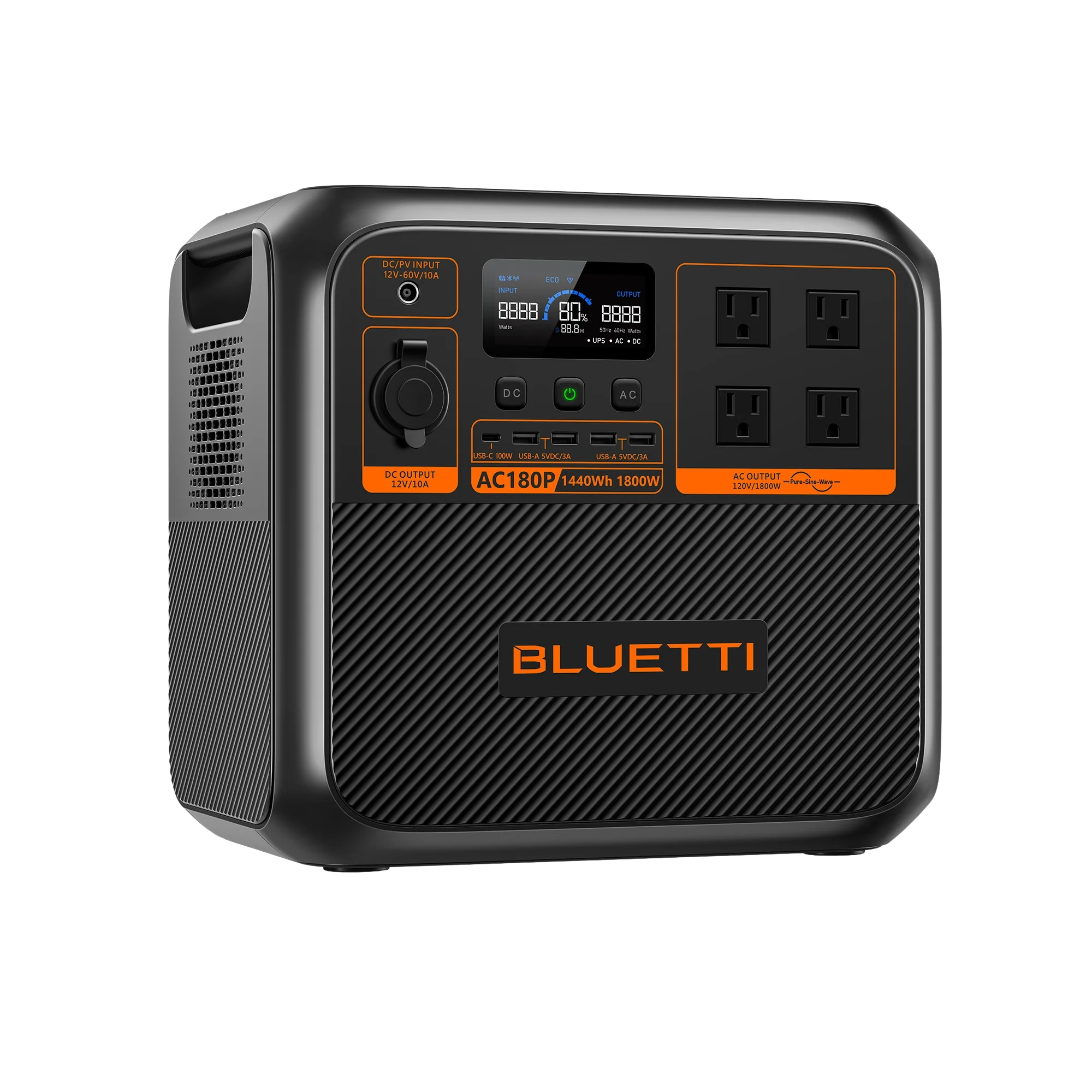 Bluetti AC180P 1440Wh/1800W Expandable Portable Power Station Solar Generator New