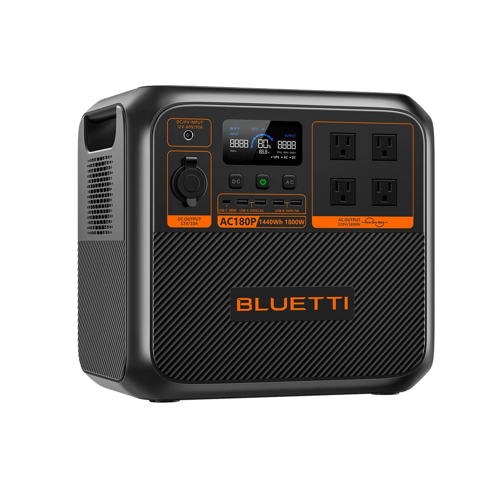 Bluetti AC180P 1440Wh/1800W Expandable Portable Power Station Solar Generator New