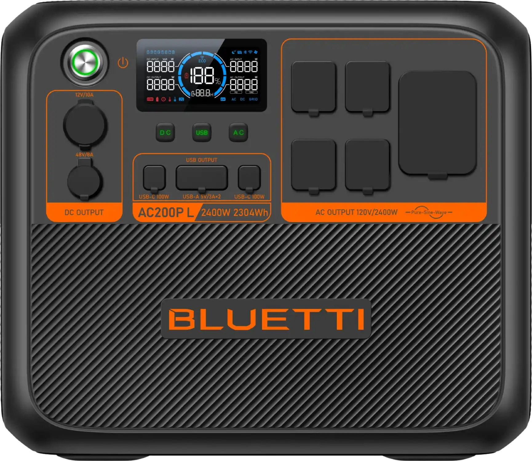 Bluetti AC200P L 2304Wh/2400W Portable Power Station Solar Generator New