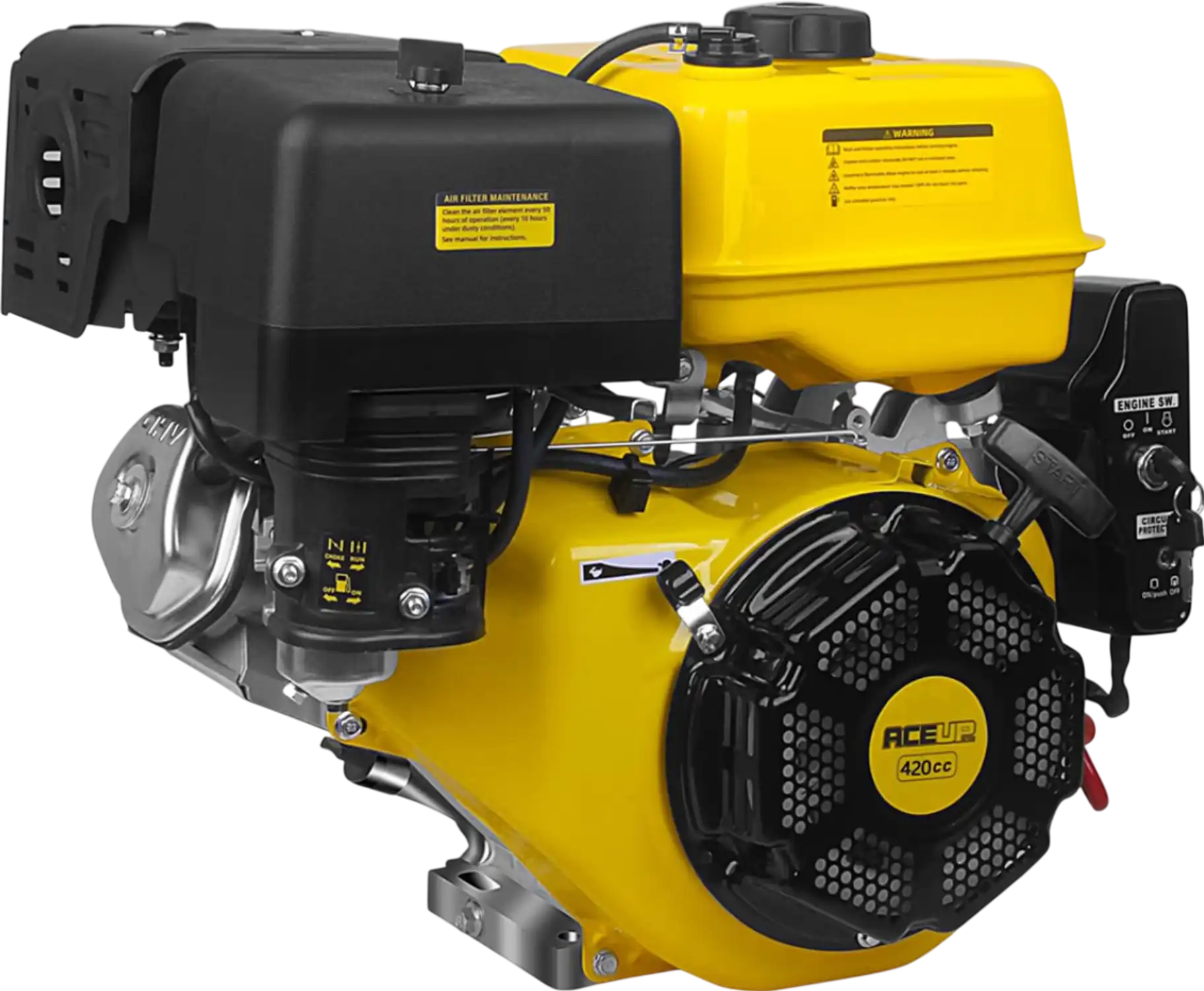 Aceup Energy AE190 Gas Engine 15 HP 420CC Horizontal Shaft with Electric Start New