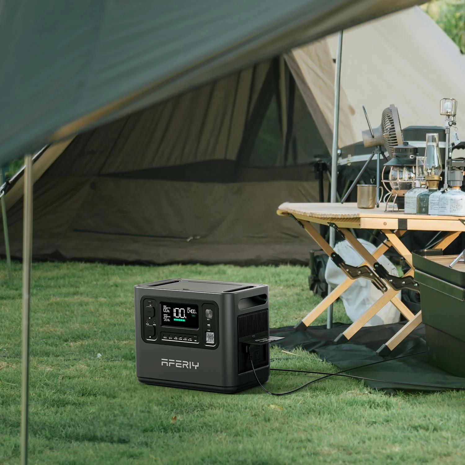 AFERIY Portable Power Station 2400W (4800W Surge)2048Wh LiFePO4 UPS Pure  Sine Wave, Fully Charged in 1.5 Hours, 3500 Cycles + 14 Output ports Solar