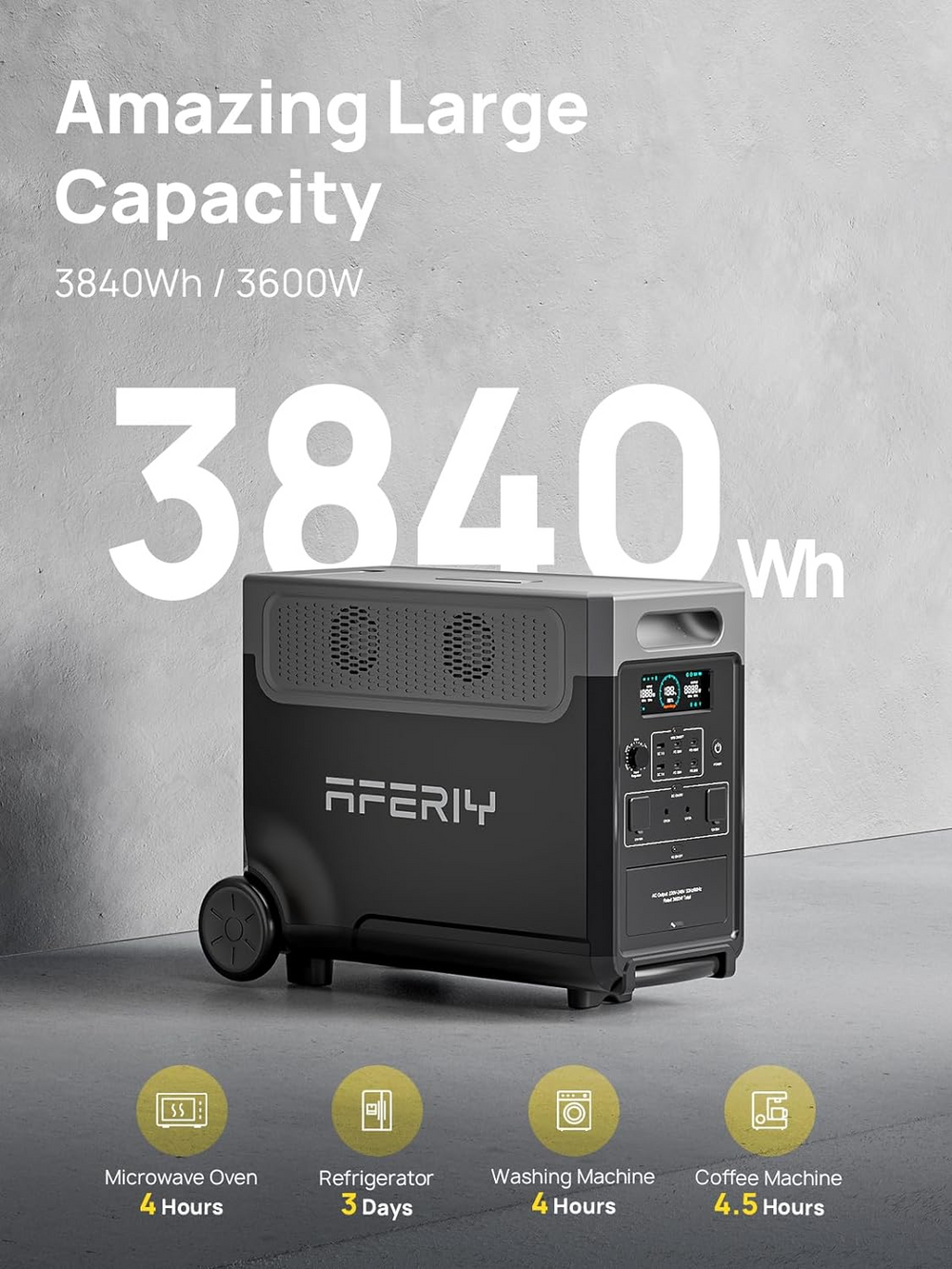 Aferiy AF-P310 Portable Power Station 3300W/3600W LiFePO4 Battery 3840Wh New