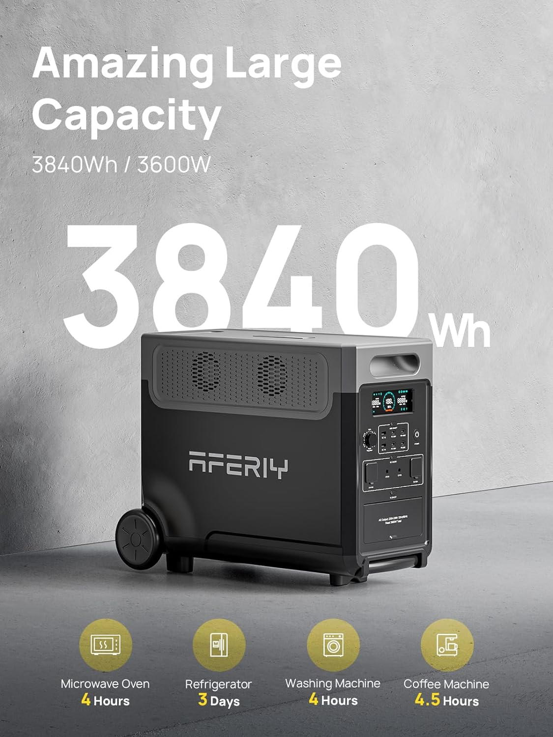 Aferiy AF-P310 Portable Power Station 3300W/3600W LiFePO4 Battery 3840 –  FactoryPure