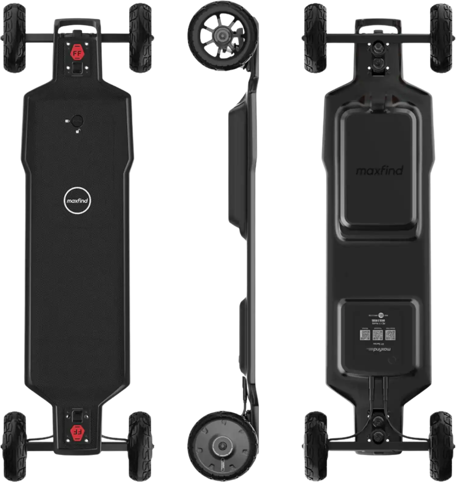 Maxfind FF AT Electric Skateboard All Terrain Dual 1500W Motors 48V 28 MPH 17 Mile Standard Range AF05 New