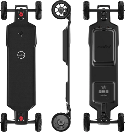 Maxfind FF AT Electric Skateboard All Terrain Dual 1500W Motors 48V 28 MPH 17 Mile Standard Range AF05 New