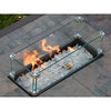 AZ Fire Pit Rectangular Bar Height Tile Top with Wind Screen Propane 50,000 BTU New