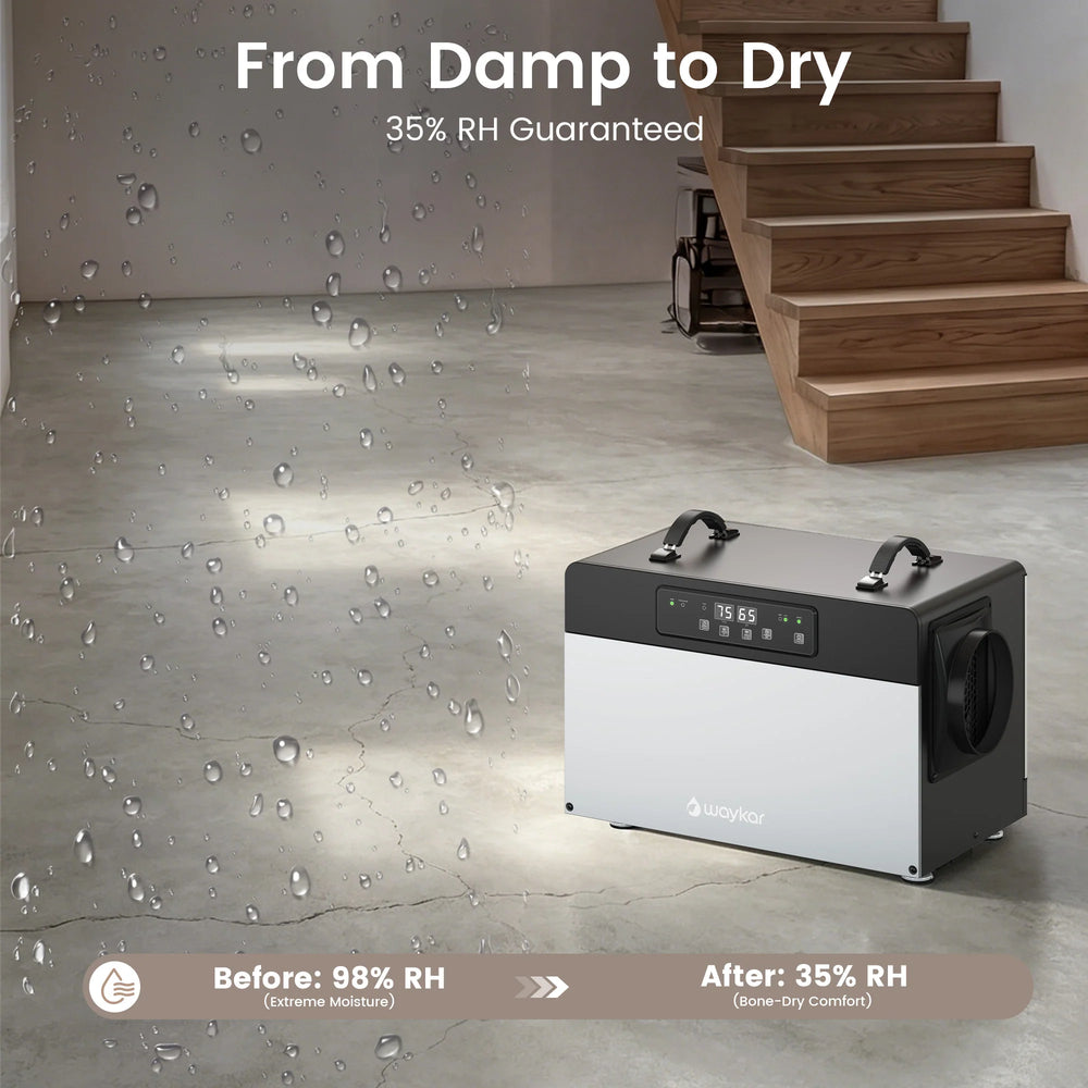 Waykar Commercial Crawlspace Dehumidifier 70 Pints with Internal Pump New