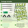 A-frame garden cucumber trellis with netting, sturdy PE-coated metal, ideal for climbing plants outdoors.