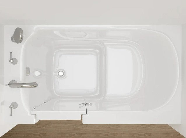 Anzzi AMZ3053LWS Bathtub 30" x 53" Left Drain Quick Fill Walk-In Soaking Tub White New