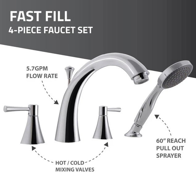 Anzzi AMZ3053LWS Bathtub 30" x 53" Left Drain Quick Fill Walk-In Soaking Tub White New