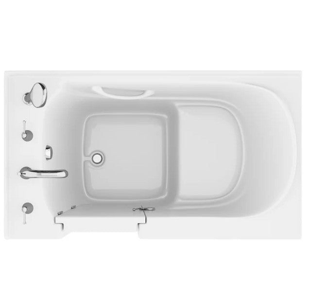 Anzzi AMZ3053LWS Bathtub 30" x 53" Left Drain Quick Fill Walk-In Soaking Tub White New