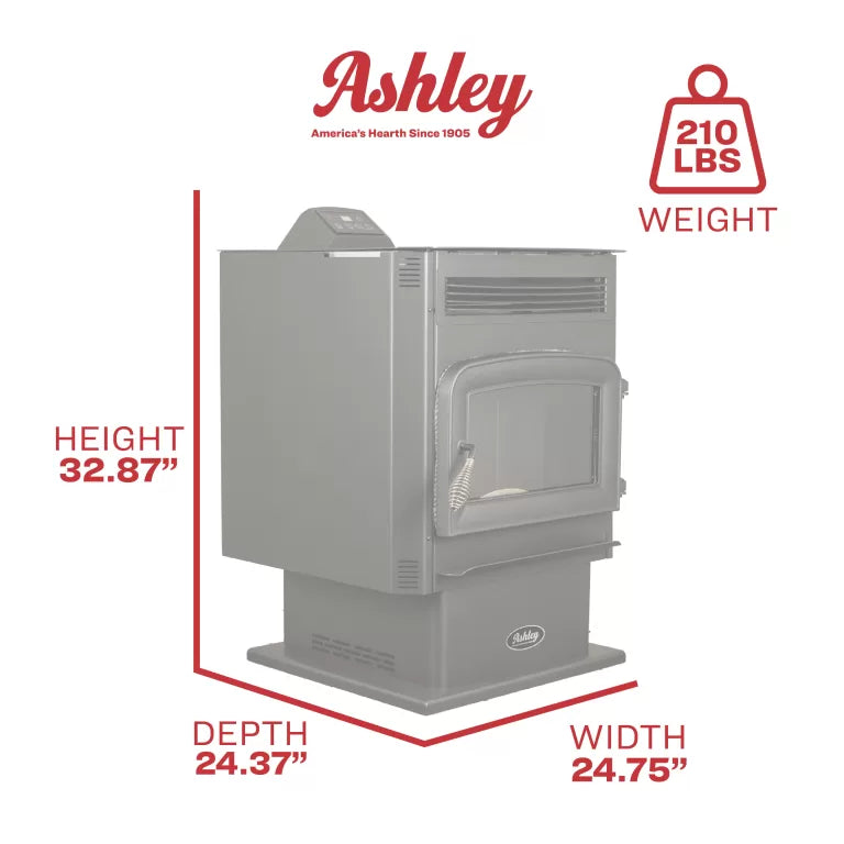 Ashley Hearth AP5617-P Pellet Stove 2,200 sq. ft. 90 lb Hopper with Remote New