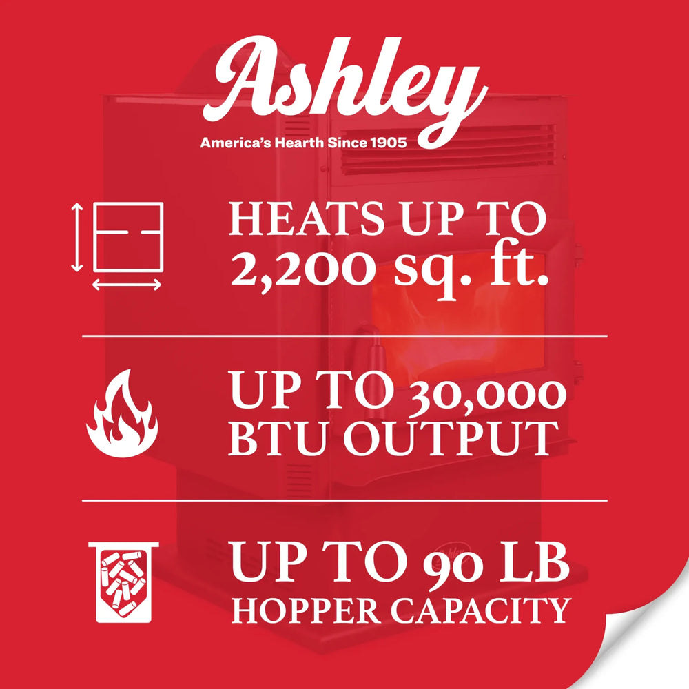 Ashley Hearth AP5617-W Pellet Stove 2,200 sq. ft. 90 lb Hopper with WiFi Connect New
