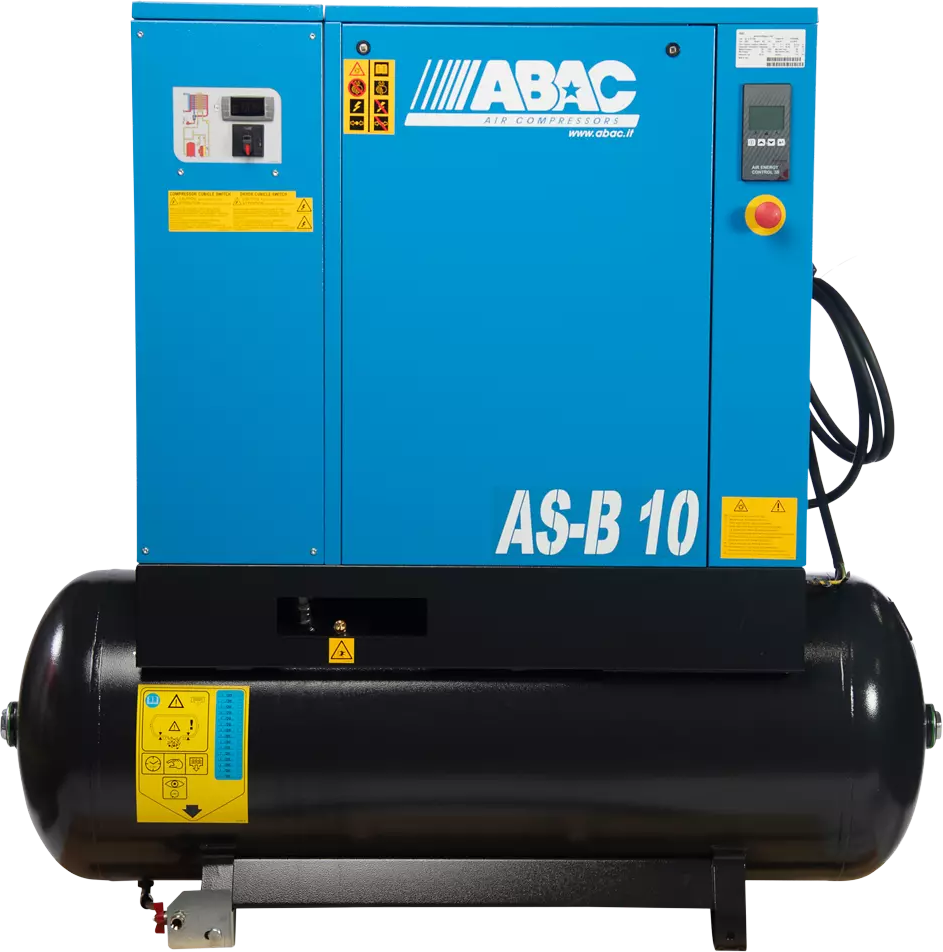 ABAC AS-B Rotary Screw Air Compressor w/ Dryer 150PSI 10HP 131 Gal. 3-Phase 230/460V New