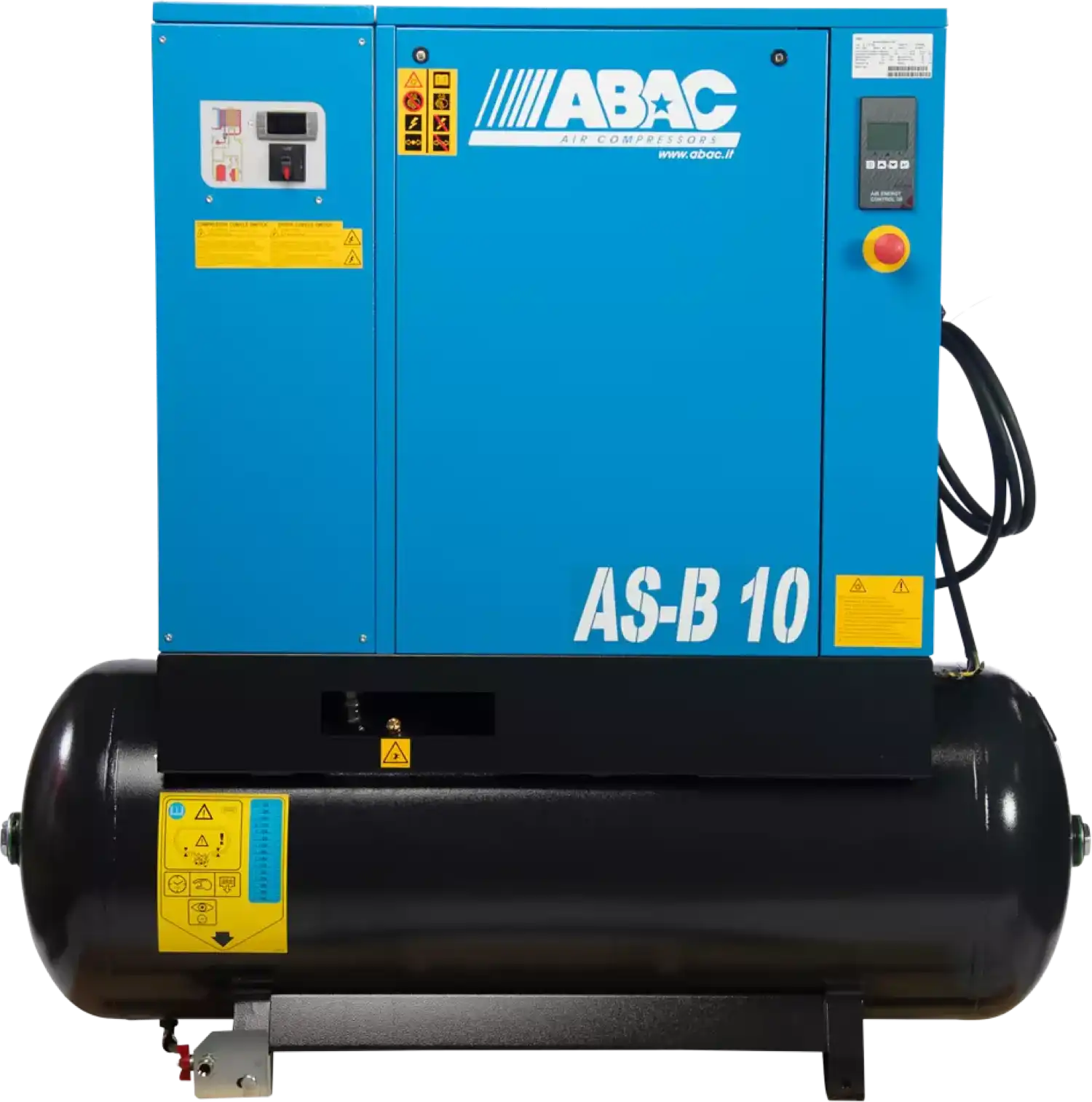 ABAC AS-B Rotary Screw Air Compressor w/ Dryer 150PSI 10HP 131 Gal. 3-Phase 230/460V New