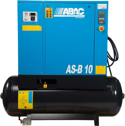 ABAC AS-B Rotary Screw Air Compressor w/ Dryer 150PSI 10HP 131 Gal. 3-Phase 230/460V New