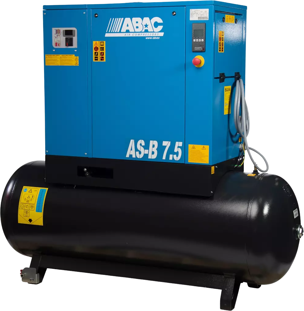 ABAC AS-B Rotary Screw Air Compressor w/ Dryer 150PSI 7.5HP 71 Gal. Single Phase 230V New