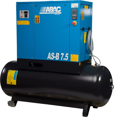 ABAC AS-B Rotary Screw Air Compressor w/ Dryer 150PSI 7.5HP 71 Gal. Single Phase 230V New