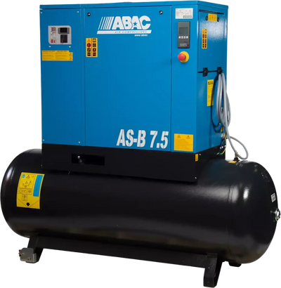 ABAC AS-B Rotary Screw Air Compressor w/ Dryer 150PSI 7.5HP 71 Gal. Single Phase 230V New