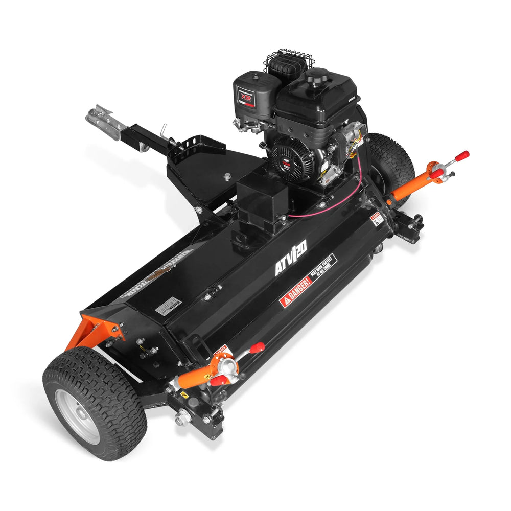MechMaxx 48" Tow-Behind ATV Offset Flail Mower,  B&S 13.5HP 420cc E-start Gas Engine Powered; Adjustable Mowing Height,  ATV120