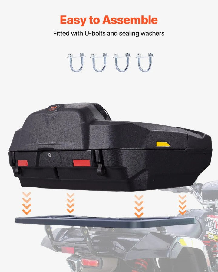 Vevor ATV Rear Storage Box Lounger 42.5" x 24.8" x 16.9" 95 Qt Capacity with Seat and Backrest New