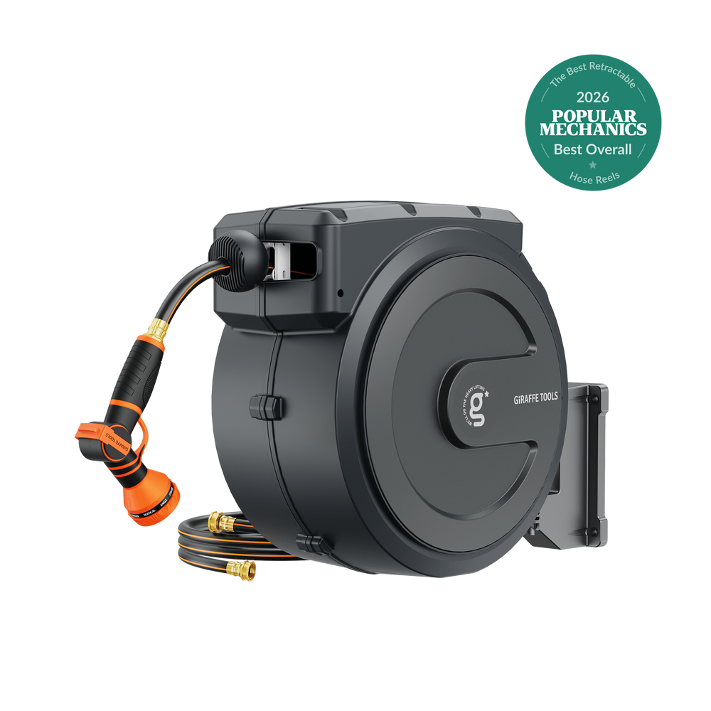 Giraffe Tools Retractable Garden Hose Reel 65ft-155ft New