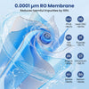 0.0001 µm RO membrane detail showing water purification efficiency for the AW-RB05 Alkaline PH+ Reverse Osmosis system.