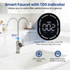 Smart faucet with TDS indicator for AW-RB05 alkaline RO system, showcasing real-time water quality monitoring and 360°.