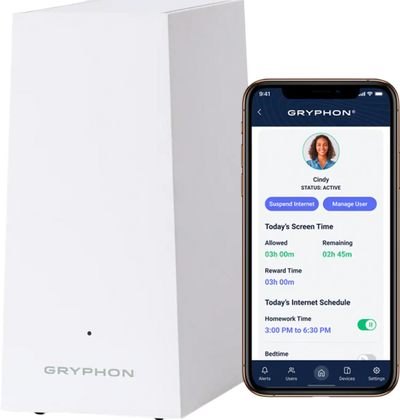 Gryphon AX Mesh WiFi 6 Router AX4300 Tri-Band with Parental Controls and Firewall Protection New