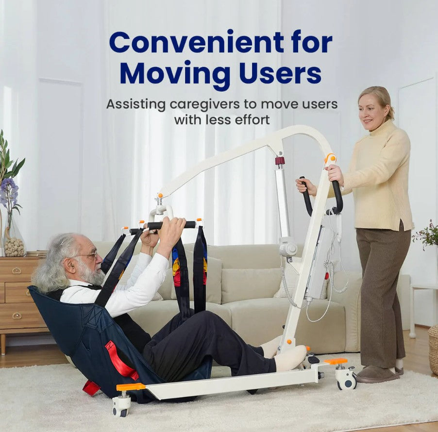 Vocic AY02 Electric Hoyer Lift 440 Lb Capacity with Adjustable Base & 360° Sling Arm New