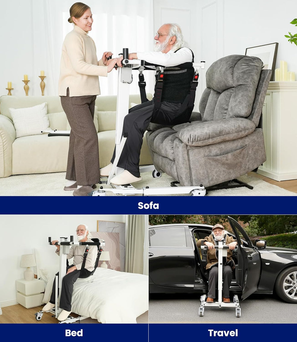 Vocic AY06 Electric Folding Patient Lift Portable Transfer Chair with 330 Lb Capacity New