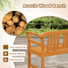Acacia wood 2-person patio loveseat with backrest and armrests, offering sturdy support and stylish design for outdoor.