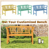Acacia wood 2-person patio loveseat with backrest and armrests, perfect for outdoor relaxation in your garden or patio.