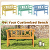 Colorful acacia wood 2-person patio loveseat ready for customization, perfect for adding charm to your backyard.