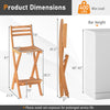 Acacia wood bar height chair with backrest, featuring a quick folding design, ideal for outdoor use in backyards.