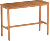 Acacia Wood Counter Height Table with Slatted Tabletop and Footrest Crossbar