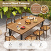 79" acacia wood dining table with slatted design, accommodating 8 people, perfect for outdoor gatherings.