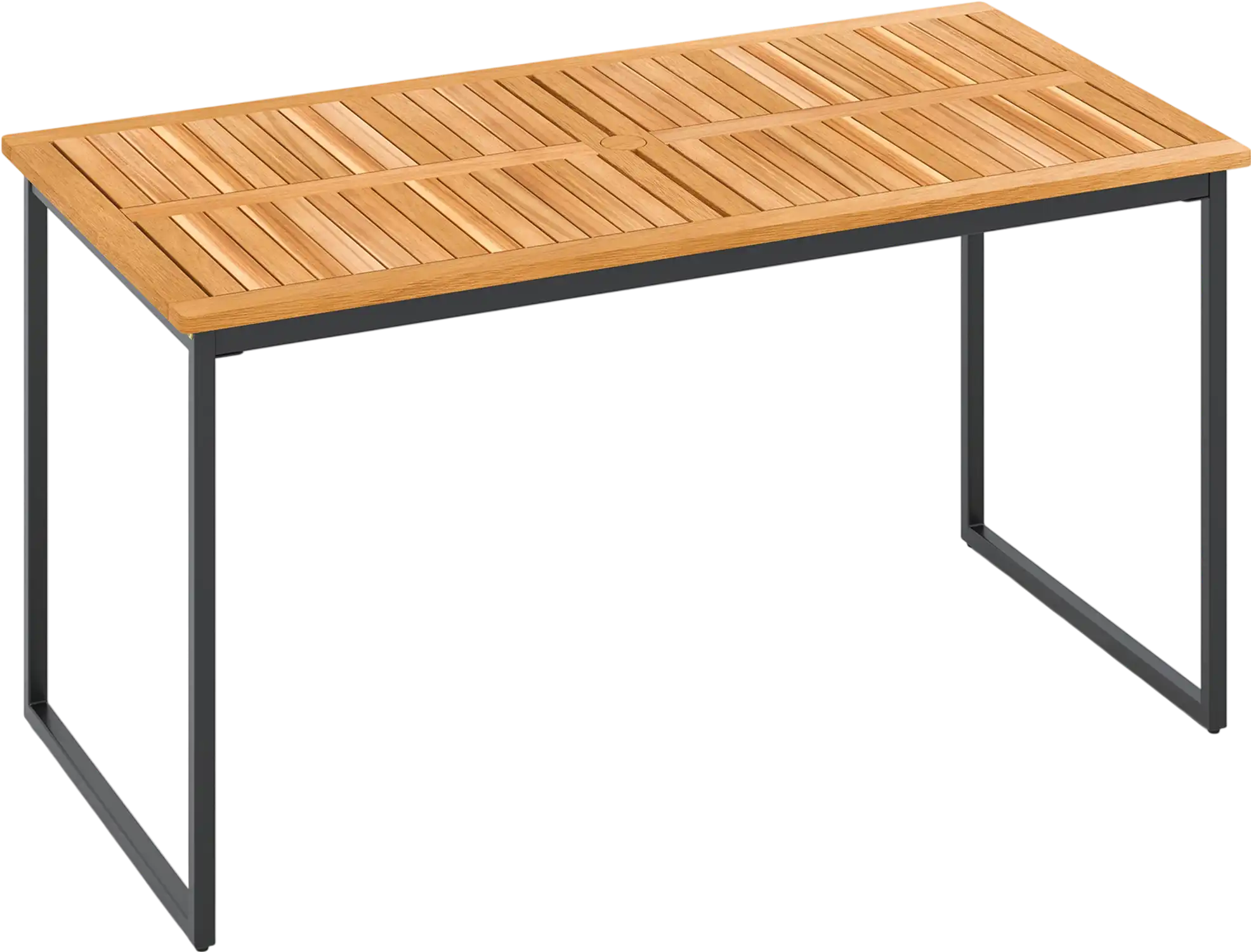 Costway Acacia Wood Outdoor Dining Table for 6 w/ Umbrella Hole 12678954 New