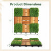 Acacia wood interlocking deck tiles with artificial grass, featuring a 12” x 12” dimension for easy outdoor installation.