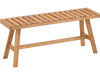 Acacia wood outdoor garden bench with slatted seat, 42" x 12", supports 800 lbs, ideal for patio or balcony use.