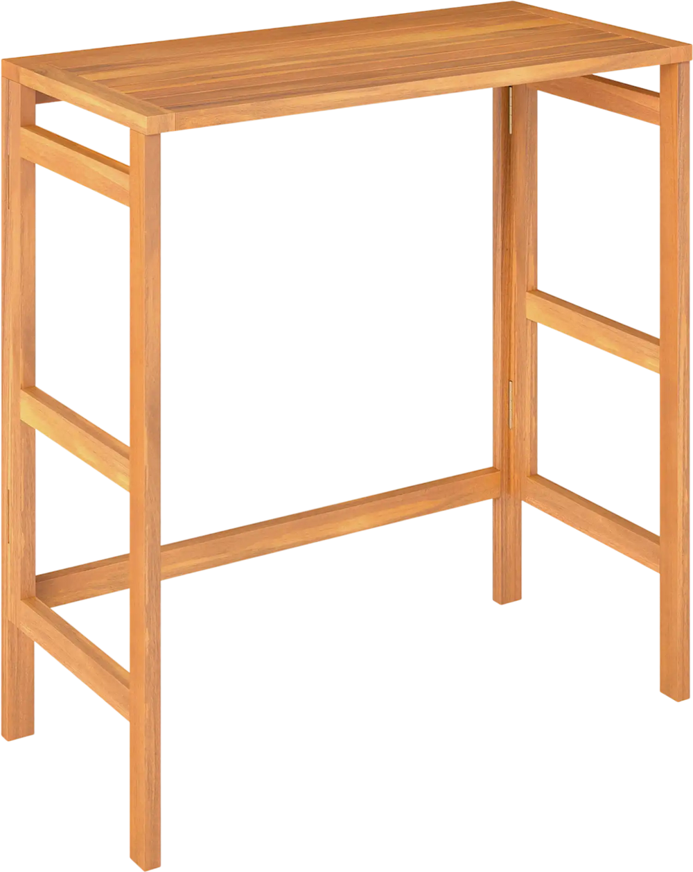 Acacia Wood Outdoor Bar Table with Slatted Tabletop for Balcony