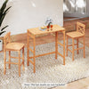 Acacia wood outdoor bar table with slatted tabletop, perfect for balcony or patio, featuring a foldable design for easy.