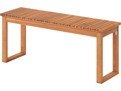 Costway Acacia Wood Outdoor Garden Bench Slatted Seat Front Porch 81152867 New