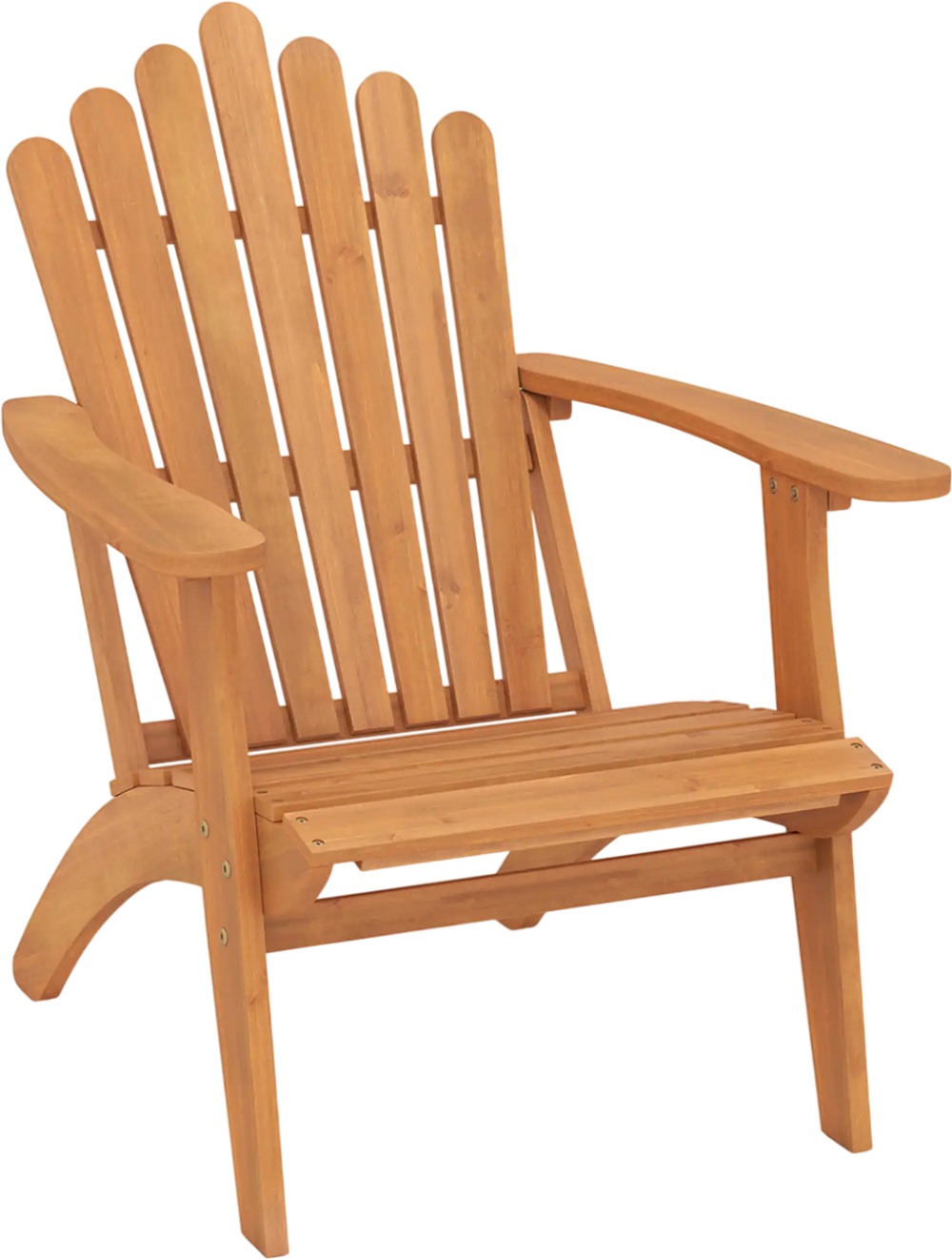 Acacia wood outdoor patio chair with angled backrest and wide armrests, supports up to 400 lbs for comfortable lounging.
