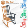 Oversized acacia wood rocking chair with high back and armrests, perfect for outdoor relaxation and customizable colors.