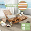 Acacia wood patio rocking sun lounger with ergonomic curved seat and slatted design for breathable comfort by the.